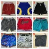Top Quality All Team Basketball Shorts Just Don Short Retro Sports Wear JUSTDON Baseball With Pocket Zipper Sweatpants Pant Stitched Size S-2XL
