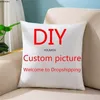 Custom Cushion Case for Sofa Bed Customized Po Pillow Case Personalized Throw Pillowcases Cover Home Decor Drop 220616