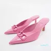 Dress Shoes Sandals Women Summer Fashion Chain Pointed High Heels Sexy Slippers Woman Shoe Plus Size 41