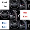 Car Carbon Fiber Leather Steering Wheel Covers Interior Accessories 38Cm For Mg 3 5 6 Zs Hs Gs Ehs ezs Gt Ev RX5 Car Styling J220808