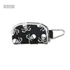 1PC Mini Golf Ball Bag Tees Holder Skull Design PU Leather Golf Waist Pouch Storage Bag Container Zipper Closure Carabiner