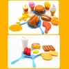 34pcs Kids Kitchen Toys Cortando o kit de alimentos para bebidas de sorvete de vegeta