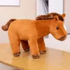 Weich niedliche Plüsch Real Life Horse Toy Simulation Brownwhite Tiere Pferd Puppe Geburtstagskissen gefülltes Spielzeug Geschenk New La4528319127