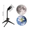 Luzes LED da projeção da Lua Earth 360 ° Rotativo USB Starry Sky Sky Night Light for Kids Home Bedroom Decoring Iluminação