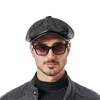 Berets Hats Men 2022 Winter 100% 정품 가죽 따뜻한 캡 남성 베레트 화가 Boina Cowhide Casquette 고품질 스트리트웨어 레트
