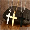 Collares pendientes Colgantes Joyería Para Hombre Cruz De Acero Inoxidable Hombres S Religión Fe Crucifijo Encanto Cadena De Titanio Para Mujeres Regalo De Moda Dr