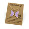 Beauty Butterfly Pendant Necklaces for Women Girl Special Gift for Mother Daughter Fine Chain Chokers Friendship Jewelry 5 Colors