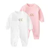 Letter New 2021summe Fashion Baby Boy Clothes White Pink Green Long Sleeve Brand Newborn Baby Girls Romper 0 3 Months