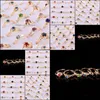 Band Rings Jóias Atacado 50pcs Crystal Rose Rose Gold Color Women Women Noivado Deli Deli DHBM6