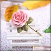 Hooks Rails 1Pc Rose Flower Wall Mounted Sticky Hanger Resin Coat Hat Robe Towel Usef Holders Room Decor Dish Cloth Key Drop Delivery 2021
