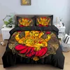 Ensemble de literie Queen Size Boho Mandala Design coloré God Ganesha King Duvet Cover ensembles d'oreiller Coubitre de symbole indien