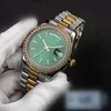 Orologi meccanici automatici da uomo 41MM Lunetta in acciaio inossidabile da donna con diamanti Orologio da donna Orologio da polso luminoso impermeabile Regali