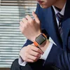 Apple Watch 스트랩을위한 가죽 더블 링 스트랩 42mm 44mm 45mm 38mm 41mm 일반 시리즈 7 6 5 4 3 2 SE 밴드