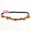 19 Farben Blumenkrone Stirnband Halskette Hochzeit Kopfbedeckung Zopf Boho Blumen Haarschmuck für Mädchen Frauen Baby Mädchen