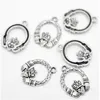Hele- 100 stcs antieke zilveren toon strass claddagh ring charme hangers 25x18 mm sieraden bevindingen /doe-het-zelf J0506271S