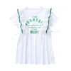 Girl's Dresses Summer 2022 Girls Cotton Dress White Knee Length Ruffle Flying Sleeve Kids Party Clothes Teens 6 To 15 YearsGirl's