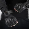 Touch Screen PU Leather Motorcycle Half Finger Glove Motorbike Motocross Moto Hard Fingerless Riding Biker Protective Gear 220812