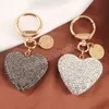 Creative 6 Colors Full Rhinestone Heart Key Chains Couple Heart Car Keychain Women Handbag Pendant Keyring Jewelry Gifts