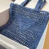 2022, marcas de diseñador, bolsos de paja con letras huecas, bolso de hombro tejido de papel a la moda para mujer, bolso de playa de verano, bolso de lujo de alta calidad