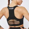 Yoga -Outfit sexy Fitnessstudio BH mit Rückpocket absorbieren Schweißtimen Laufsportness Frauen nahtlos Rückenfreies Mesh gepolstert Weste Tanksynynoga