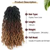 Gypsy Locs sintetico Crochet Treccia Capelli 18 pollici Ombre Passion Twist Capelli Pre Loop Crochet Dreadlocks morbidi Estensioni dei capelli