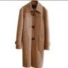 Heren Trench Coats Mens Man Lange jas Men Leather haakjes gespillen Slim fit overjas mouw retro herfst winter modeers