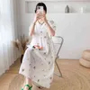 Short Sleeve Oneck Maternity Summer Embroidered Dress Fashion Floral Chiffon Dress High Waist Pregnant Woman Party Dress J220628