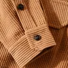 Erkekler için Rahat Gömlekler Brown Corduroy Erkekler için Vintage Uzun Kollu Tasarımcı Düğmesi Up Gömlek Erkek Bluz Flep Pocketmen'in Eldd22 ile Uyum