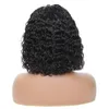 Curto encaracolado bob perucas de cabelo humano para as mulheres brasileiro afro natural solto onda profunda renda transparente fechamento frontal wig9887723