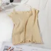 Kvinnors tankar Camis Rib Sticked Camisole Summer Solid Stretch Knit Cami Top Female Spaghetti Sallad Edge Fashion Crop Tops 2022Wo