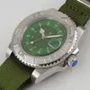Montres-bracelets 40mm automatique montre mécanique hommes de luxe militaire vert bracelet en nylon mains lumineuses verre saphir Date homme montre-bracelet