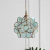 Pendant Lamps Japanese Hand Made Glass Lamp Warm Bedroom Bedside Porch Passage Girl Heart Children's Room Petal ChandelierPendant