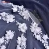 Bairty 3D kwiatowe koronkowe zasłony ślubne dla narzeczonych z perłami kwiaty twarz pokrywa katedra upuszcza jedną warstwę luksusową welon noca veu długie kobiety akcesoria do włosów CL0546