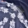 Veli da sposa in pizzo floreale 3D per spose con fiori di perle Copertura per il viso Cattedrale cadente Uno strato Velo da sposa di lusso Veu Accessori per capelli lunghi da donna CL0546