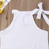 Pudcoco Summer Baby Girl Clothes Sets Sleeveless T Shirt Striped Shorts Suits Children 2 7 Years 220620