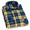 Koszula w kratę jesienna zimowa flanelowa czerwona koszulka szachownica Mężczyznowe koszule z długim rękawem Chemise Homme Cotton Mężczyzna Koszulki 220326