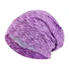 Women Satin linned Turban Hats Double Layer Stretch Head Wrap Night Sleep Cap Sport Cancer Hair Loss Chemo Hat Bald Cap