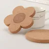 Cork Coasters Paspaslar İçecekler Yeniden Kullanılabilir Kavurucu Natural Mantarlar 4 İnç Çiçek Şeklinde Ahşap Masarlar Masa Cam Masası SN6643