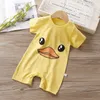 Geboren baby onesie zomer korte mouw infantil bodysuits baby jongens en meisjes kleding katoen cartoon jumpsuit 220707