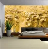 Rolinhos de mural de papel de parede personalizados para paredes European Luxury 3D Jóias Papel de Parede de Parede 3D