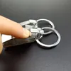 Nyckelringar rostfritt stål tungt bälte Keychain Spring Buckle Clip Silver Färg på män Metal Design Key Ring Giftychains Forb22
