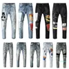 2022 new fashion Mens denim jeans trend brand casual printed trousers thin for men women in Europe and America fashion slim pants teenagers