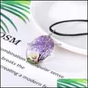 Pendant Necklaces Pendants Jewelry Wish Necklace Dried Flowers Crystal Sier Chain For Women Girl Wholesale Drop Delivery 2021 G7Nmu