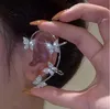 Clip per orecchie a farfalla senza piercing per le donne Orecchini a clip con polsini per orecchie in zirconi scintillanti Regali per gioielli per feste di nozze