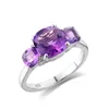 Кластерные кольца Zongfa Design Custom Fashion Natural Gemstone Amethyst 925 Sterling Sliver Ring Оптовые украшения для WomenCluster Wynn22