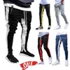 Mens casual calças hip hop skinny calças outono inverno sweatpants streetwear calças lateral lateral fashion corredores trilha calças