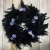 Decorative Flowers & Wreaths Fancy Halloween Wreath Decoration Home Decor For Door Spooky Feather With Eye Ball Ornaments Front DoorDecorati