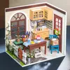 Robotime bricolage Studio chambre salle à manger maison avec meubles enfants maison de poupée Miniature maison de poupée en bois Kits jouet DGM