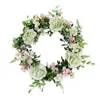 装飾的な花の花輪人工牡丹の花輪41cm庭の結婚式のパーティー装飾ラウンドシルク偽の花の春ホームドアガーランドデコラティ