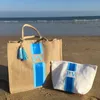 Custom striped Shopper name initials beach s personalised monogram tote gift wedding mom basket bags 220704